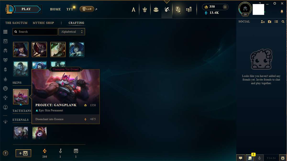 Game account sale League of Legends